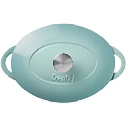 Denby Pavilion Gietijzeren Pot Ovaal Ø28 Cm, Lichtblauw -Huis Keuken denby gietijzeren pot ovaal 28 cm 5