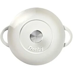 Denby Natural Canvas Gietijzeren Pot Rond Ø24 Cm, Wit -Huis Keuken denby gietijzeren pot rond 24 cm 1
