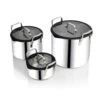 EGO Stackable Pot Set, Stainless Steel -Huis Keuken ego stackable pot set stainless steel 0