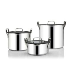 EGO Stackable Pot Set, Stainless Steel -Huis Keuken ego stackable pot set stainless steel 8