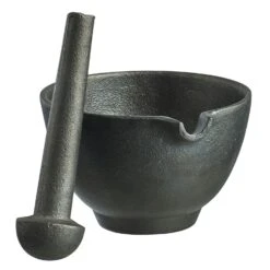 Satake Nabe Mortar With Pestle, Black -Huis Keuken satake nabe mortar with pestle black 6