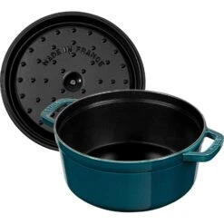 Staub Cocotte Rond 28 Cm 6,7 L, Petrolblauw -Huis Keuken staub staub cocotte rond 10